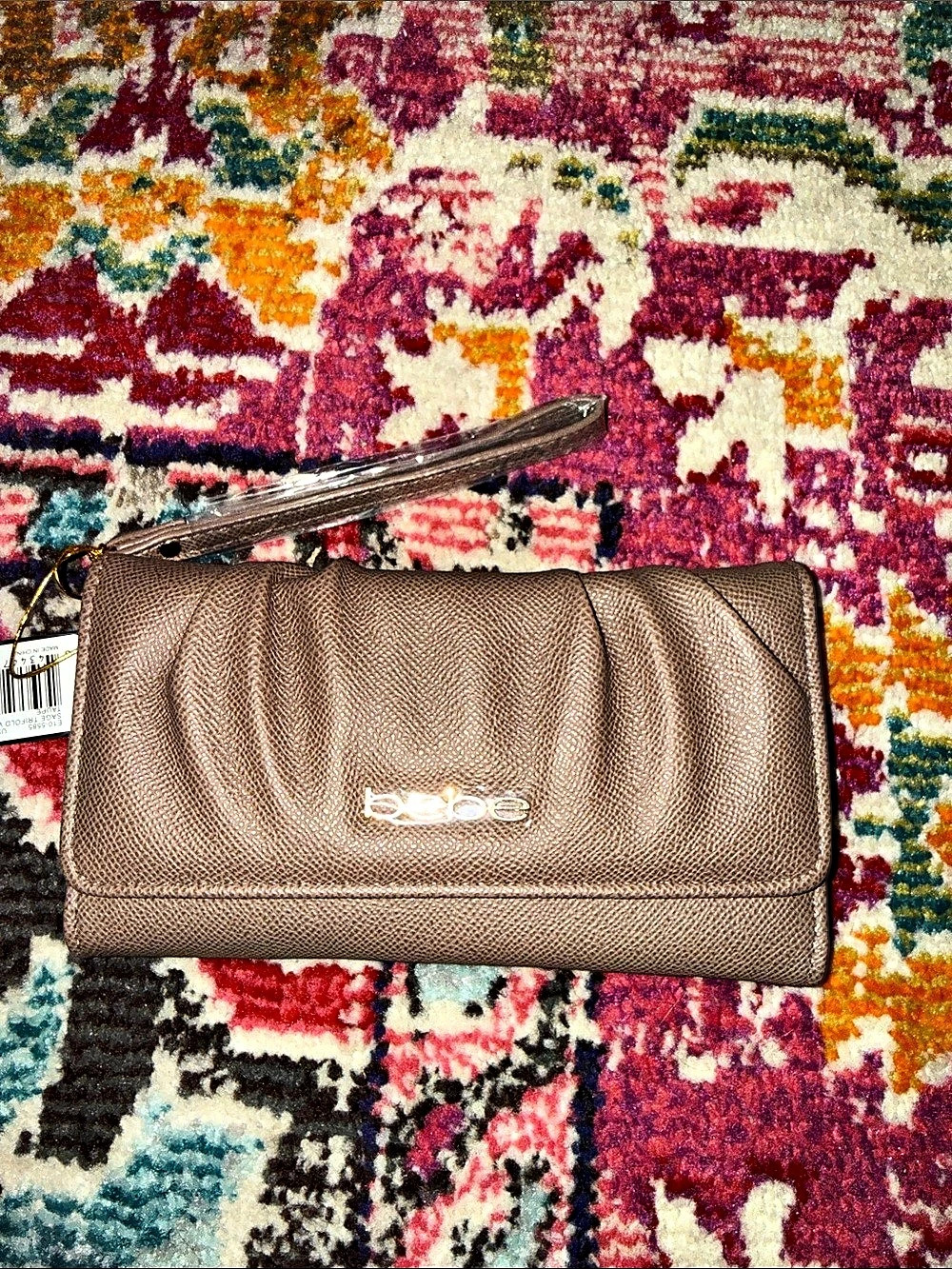 Bebe Sage Trifold Wallet Wristlet in Brown